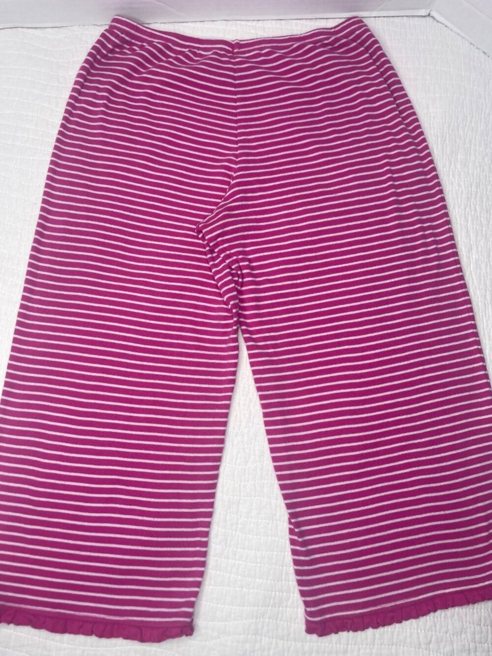 Lauren Ralph Lauren Pink White S Cotton Pajamas Short Sleeve Blouse Long Pants - Picture 3 of 11